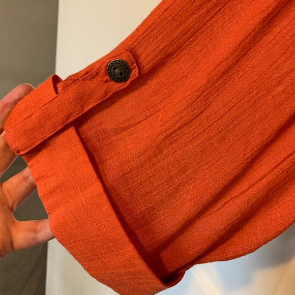 NWT, Avenue, Orange Blouse w Pockets, Size 30-32 - Picture 6 of 8
